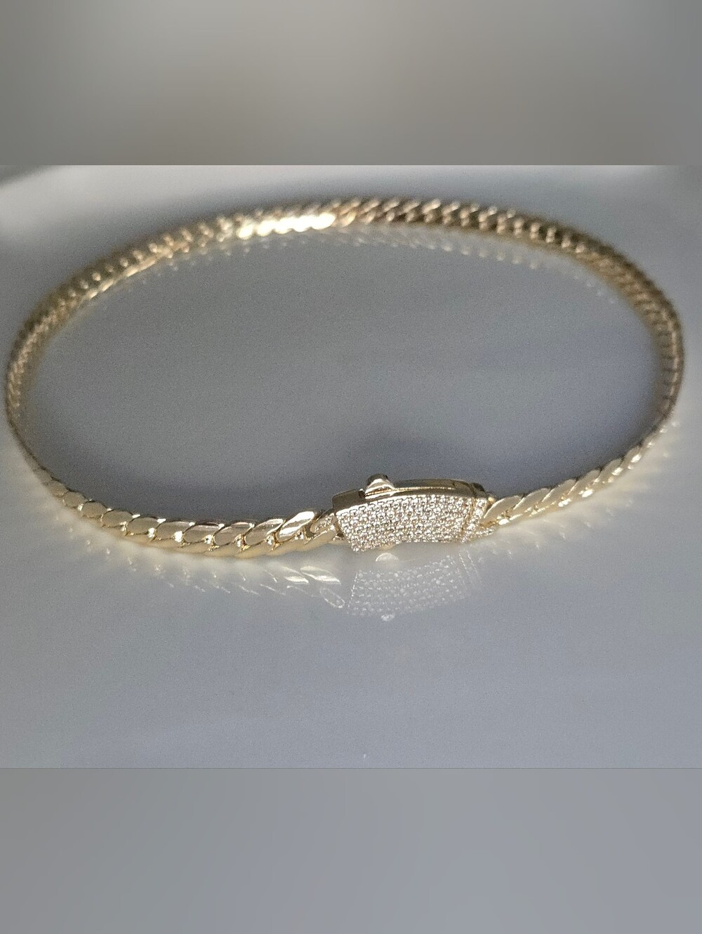 Gold Pavé Box Lock Miami Cuban Chain